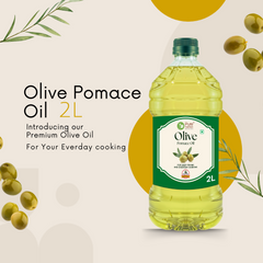 Pure Nutrition Olive Pomace Oil - 2L|Heart-Healthy Cooking Oil For Deep Frying & Indian Dishes|Low In Saturated Fats & Cholesterol-Free|Imported From Spain