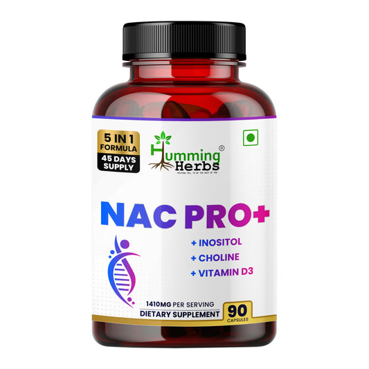 Humming Herbs NAC PRO+ with N-Acetyl Cysteine, Inositol, Choline, Vitamin D3 & Zinc | 1410mg | 45 Days Supply | Non-GMO & Clean Label