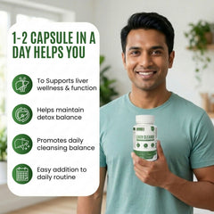 Eternell Liver Cleanse Capsules 650 mg | Herbal Liver Support Supplement for Detox & Cleanse | 60 Capsules