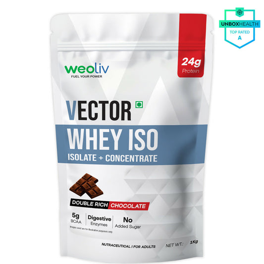 weoliv FUEL YOUR POWER VECTOR WHEY ISO | ISOLATE + CONCENTRATE | DOUBLE RICH CHOCOLATE | 1KG
