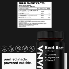UJANA Beet Root with L-Citrulline, L-Arginine HCl & Vitamin C – 1040 mg Formula – 90 Vegetarian Capsules – 45 Day Pack