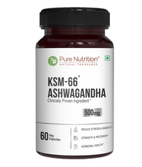 Pure Nutrition KSM-66® Ashwagandha 500mg | Clinically Studied Root Extract | 60 Veg Capsules | Supports Stress, Recovery & Wellness