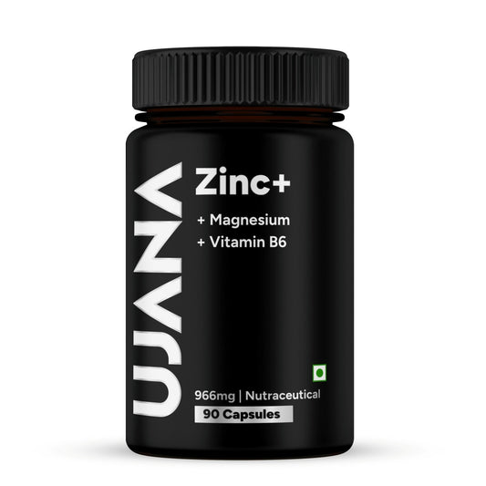 UJANA Zinc+ with Magnesium, L-Theanine, L-Tryptophan & Vitamin B6 – 90 Vegetarian Capsules