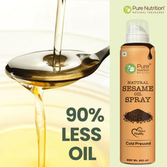 Pure Nutrition Black Sesame Oil Spray - 200ml | 100% Pure, Natural & Cold-Pressed | Cook Healthy with 10X Less Oil | Rich in Antioxidants & Nutrients | Ideal for Saut ing, Grilling & Salad Dressings | Heart-Healthy Oil