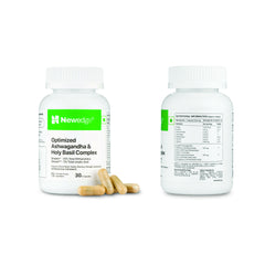 Newedge Ashwagandha & Holy Basil Complex | Shoden® Ashwagandha Extract & Ocitum™ Holy Basil Extract | Supports Stress Management, Energy, Strength, Endurance & Overall Wellness.