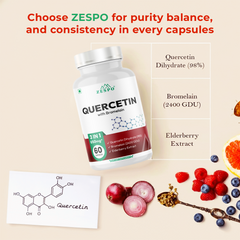Zespo Quercetin with Bromelain & Elderberry 650mg - 60 Capsules