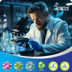 Humming Herbs 5-HTP+ with L-Theanine, L-Tryptophan, GABA, Valerian Root Extract, Chamomile Leaf, Passion Flower (Hydroxytryptophan) Mood & Sleep Support 7in1 | 650MG | 90 Caps