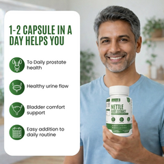 Eternell® Nettle Root Extract Capsules | 250 MG Nettle Root Extract | Supports Prostate Health, Urinary Flow & Bladder Wellness | 60 Capsules