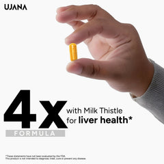 UJANA Milk Thistle with NAC, Dandelion Root & Black Pepper – 1105 mg Formula – 90 Vegetarian Capsules – 45 Day Pack