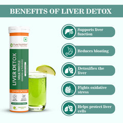 Pure Nutrition Liver Detox 20 Effervescent Tablets | Milk Thistle Supplement with Ginseng and Turmeric | Supports Liver Health, Cleanse, Metabolism & Digestive Health | Green Apple Flavour