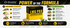 Detonutrition LMG Pro (Lean Muscle Gainer) – Nutritive Exclusive Muscle & Strength Gainer Kit (60+60 Capsules)