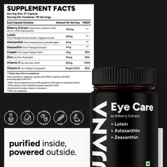 UJANA Eye Care with Bilberry Extract, Lutein, Astaxanthin, Zeaxanthin, Vitamin C, Vitamin E, Copper & Zinc – 293 mg Formula – 90 Day Pack