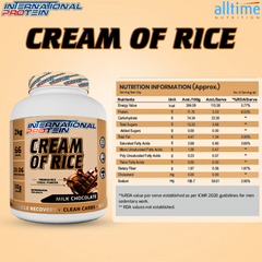 International Protein® Cream of Rice Powder | Premium Rice Cereal | 22.3g Clean Carbs & Easy Digesting | Supports Muscle Recovery & Daily Energy | 66 Servings | 2kg (Milk Chocolate)