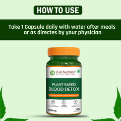 Pure Nutrition Plant-Based Blood Detox 800mg | With Neem, Manjistha & Turmeric Extract | Natural Blood Purifier for Skin Health, Detox Support, Acne & Pimple Control