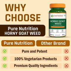 Pure Nutrition Horny Goat Weed with Maca Root Extract 1000mg 60 Veg Capsules | Supports Energy, Stamina, Bone & Hormonal Health