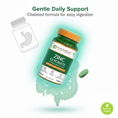 Pure Nutrition Zinc Glycinate Supplement (66 mg) | 120 Veg Capsules | 13.2 mg Elemental Zinc | Daily Zinc Supplement for Skin, Hair & General Wellness