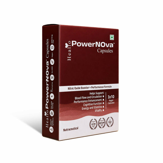 Healio® PowerNova™ Capsules | Nitric Oxide Booster + Performance Formula | Supports Blood Flow, Energy & Vitality | 30 Vegan Capsules