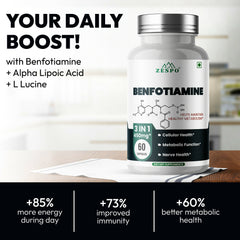 Zespo Benfotiamine 450mg with Alpha Lipoic Acid & L-Leucine - 90 Capsules