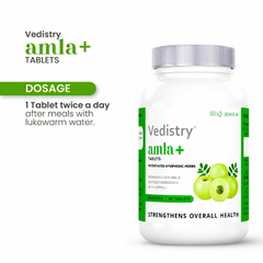Vedistry® Amla+ Tablets | Potentiated Ayurvedic Herbs | Enriched with Pippali | Supports Overall Health & Immunity | 60 Tablets