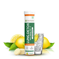 Pure Nutrition Lung Detox 20 Effervescent Tablets (Lemon Flavor) With N-Acetylcysteine 600 Mg And Vitamin C |Removes Tar & Support Respiratory Health