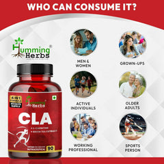 Humming Herbs CLA with L-Carnitine, Green Tea Extract & Piperine 4 in 1 Formula 90 Veg Capsules