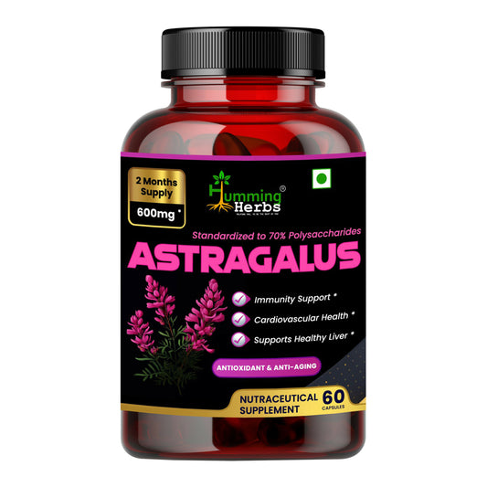 Humming Herbs Astragalus Root Extract Capsules - Supports Immune System, Cardiovascular & Liver Health - Natural Antioxidant & Anti-Aging Supplement