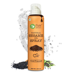 Pure Nutrition Black Sesame Oil Spray - 200ml | 100% Pure, Natural & Cold-Pressed | Cook Healthy with 10X Less Oil | Rich in Antioxidants & Nutrients | Ideal for Saut ing, Grilling & Salad Dressings | Heart-Healthy Oil
