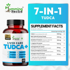 Humming Herbs Liver Care TUDCA+ | 7-in-1 Formula Supports Liver Health & Detoxification | 1200mg per Serving