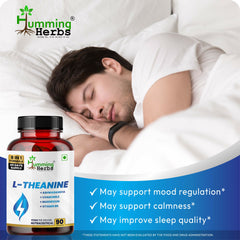 Humming Herbs L-Theanine with Ashwagandha, Chamomile, Magnesium, Vitamin B6, Vitamin B12 & Zinc | Veg Capsules | 912mg | 8-in-1 Daily Nutrition Blend