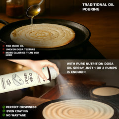 Pure Nutrition Dosa Oil Cooking Spray 200ml | Cold Pressed Sesame Oil | Healthy Low-Oil Cooking Spray for Dosa, Uttapam, Tawa & Pan Frying | 100% Natural Sesame Oil