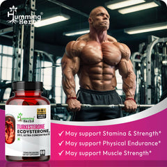 Humming Herbs Turkesterone Ecdysterone Ajuga Turkestanica Supplement with Tongkat Ali Horny Goat weed & maca