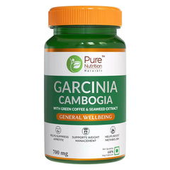 Pure Nutrition Garcinia Cambogia combines 700 mg of Garcinia Cambogia with green coffee and seaweed extract to support digestion and boost metabolism.