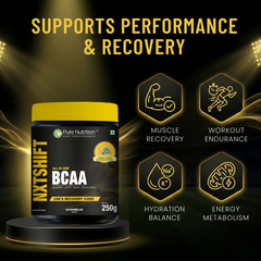 Pure Nutrition BCAA Powder - 250g (Watermelon Flavor) | 2:1:1 Ratio Amino Acids with L-Glutamine & Citrulline Malate | Intra-Workout Energy & Muscle Recovery Supplement for Men & Women