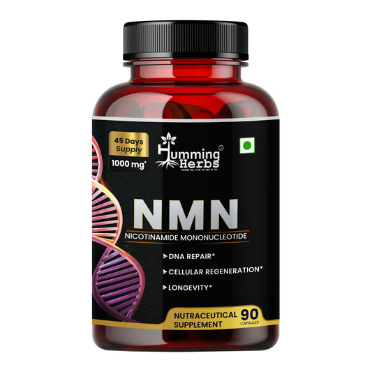 Humming Herbs NMN Pure Supplement 1000mg – Nicotinamide Mononucleotide for Cellular Energy, DNA Repair & Longevity – 90 Capsules