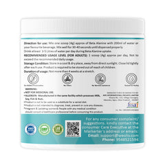 Weoliv Beta Alanine Powder | Supports Endurance & Fatigue Reduction | Unflavoured | 4g Beta Alanine (Per Serve) | 250g