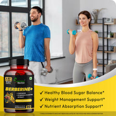 Humming Herbs Berberine+ 1200mg with Chromium, Gymnema, Cinnamon & ALA | 6-in-1 Herbal Formula | 90 Veg Capsules | 45 Days Supply | Sugar-Free & Non-GMO