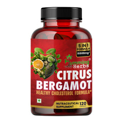 Humming Herbs Citrus Bergamot 15500mg - High Potency Cholesterol Support Supplement with Black Choke Berry, Niacin, Olive Leaf & Black Pepper Extract, Heart Health, Antioxidant, Vegan, Capsules