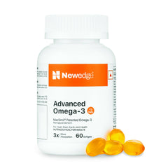 NewEdge |Advanced Omega-3 with MaxSimil® Technology. |Supports Heart, Brain, Eye & Joint Health. 3X Better Absorption. Easy-to-Swallow Softgels.