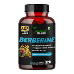 Humming Herbs Berberine Supplement with Milk Thistle,Ceylon Cinnamon, Turmeric, Red Yeast Rice, Wild Bitter Melon, Gymnema & Probiotics – Vegetarian Capsules
