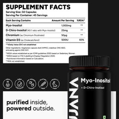 UJANA Myo-Inositol with D-Chiro-Inositol, Chromium & Vitamin D3 – 1025 mg Formula – 90 Vegetarian Capsules – 45 Day Pack