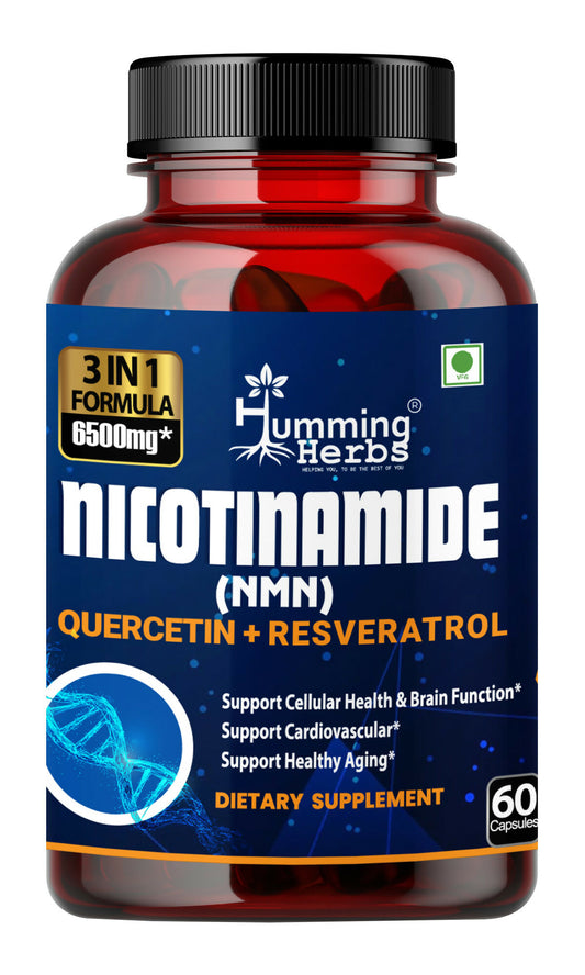 Humming herbs Humming herbs 100% 10 E14 Humming Herbs NMN Nicotinamide Mononucleotide with Resveratrol & Quercetin | Supports Cellular Health, Boosts NAD+ Levels, Promotes Energy & Healthy Aging | Advanced Anti-Aging Formula Summarise this data