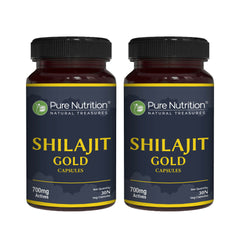 Pure Nutrition Shilajit Gold 60 Veg Capsules with Kaunch Beej, Ashwagandha, Safed Musli, Gokhru & Shatavari for Energy, Strength, Stamina & Performance | Premium Ayurvedic Supplement for Men