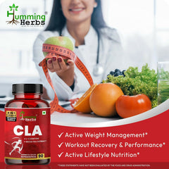Humming Herbs CLA with L-Carnitine, Green Tea Extract & Piperine 4 in 1 Formula 90 Veg Capsules