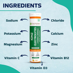 Pure Nutrition Ionz Electrolytes Zero Sugar Added | 20 Effervescent Tablets Moroccan Orange Flavour | For Instant Hydration, Energy, Performance & Recovery