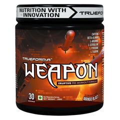 TrueForma Weapon Pre Workout Powder | Caffeine, Beta Alanine, L-Arginine, L-Citrulline & L-Taurine | Supports Energy, Focus, Endurance & Muscle Pump | 250g