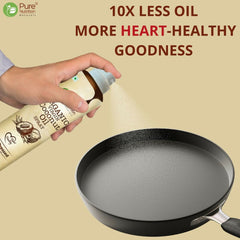 Pure Nutrition Organic Extra Virgin Coconut Oil Spray - 200ml | 100% Pure, Edible & Cold Pressed | Ideal for Cooking, Baking & Salad Dressing | Non-GMO, Zero Cholesterol | Easy-to-Use Spray for Skin & Hair Care