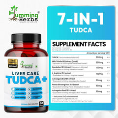 Humming Herbs Liver Care TUDCA+ | 7-in-1 Formula Supports Liver Health & Detoxification | 1200mg per Serving
