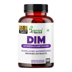 Humming Herbs DIM - Diindolylmethane - Alkalizing Extracts Spirulina,Berries Blend, Black Pepper Extract - 90 cap