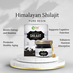 Pure Nutrition Himalayan Shilajit Resin | Premium Himalayan Shilajit Rich in Fulvic Acid & Trace Minerals | Supports Energy, Stamina, Strength & Vitality | Pure Ayurvedic Resin | 20g