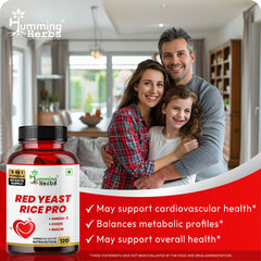 Humming Herbs Red Yeast Rice Pro 5-in-1 Supplement | Red Yeast Rice, Omega-3 (EPA/DHA), CoQ10, Niacin, ALA